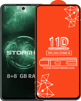 Roxel Edge To Edge Tempered Glass for Lava Storm 5G(Pack of 1)