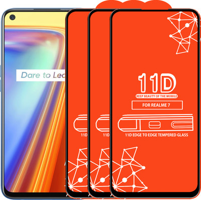 Roxel Edge To Edge Tempered Glass for Realme 7(Pack of 3)