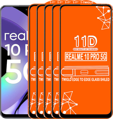 TWIGLO Edge To Edge Tempered Glass for REALME 10 PRO 5G(Pack of 5)