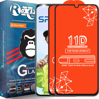 Roxel Edge To Edge Tempered Glass for Tecno Spark 8T(Pack of 2)