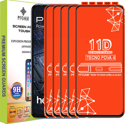 PFOAM Edge To Edge Tempered Glass for TECNO POVA 4(Pack of 5)