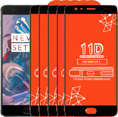 Roxel Edge To Edge Tempered Glass for OnePlus 3(Pack of 5)