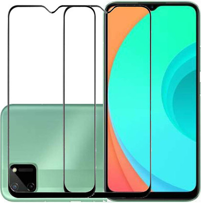 1DOLLAR Edge To Edge Tempered Glass for Realme C12-| | Full Glue Curved Tempered Glass | Bubble Free Installation |(Pack of 2)