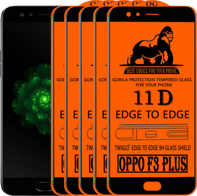 TWIGLO Edge To Edge Tempered Glass for OPPO F3 PLUS(Pack of 5)