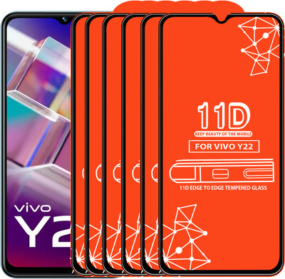Qyist Edge To Edge Tempered Glass for Vivo Y22(Pack of 6)