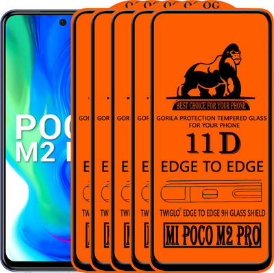 TWIGLO Edge To Edge Tempered Glass for REDMI POCO M2 PRO(Pack of 5)
