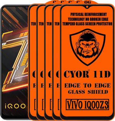 CYOR Edge To Edge Tempered Glass for VIVO IQOO Z3(Pack of 5)