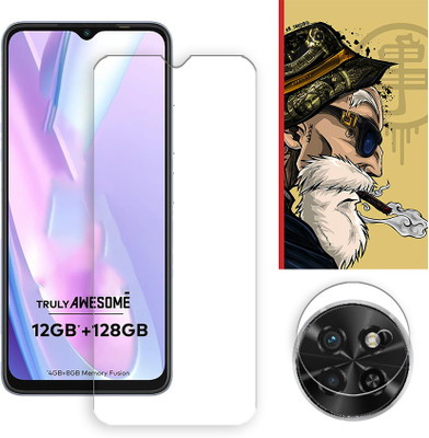 ARBAN Edge To Edge Tempered Glass for itel S23 4G Tempered Glass Screen Protector | Anti-Scratch | Edge to Edge Full Coverage | 9H Hardness ( 1 FRONT SCREEN GUARD + 1 CAMERA LENS PROTECTOR + 1 FREE BACK EMBOSSED SKIN001 )(Pack of 1)