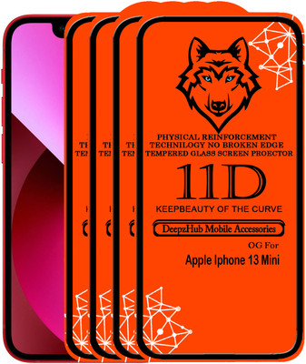 DeepzHub Edge To Edge Tempered Glass for iPhone 13 Mini(Pack of 4)