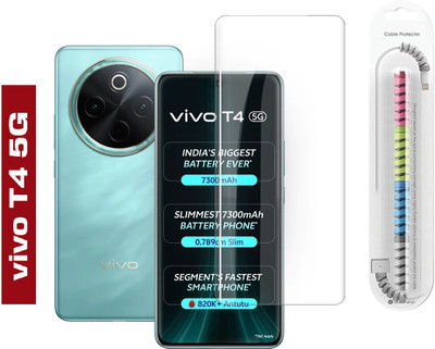 Gorilla Cases Edge To Edge Tempered Glass for vivo T4 5G, vivo T4, (Premium Technology UV Glass With Installation Kit , Cable Protector)(Pack of 1)