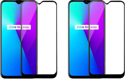 DMJHP Edge To Edge Tempered Glass for Realme C3(Pack of 2)