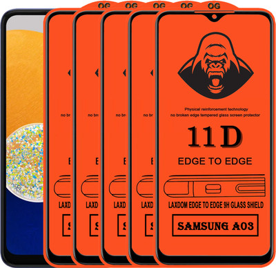 Laxdom Edge To Edge Tempered Glass for SAMSUNG GALAXY A03(Pack of 5)