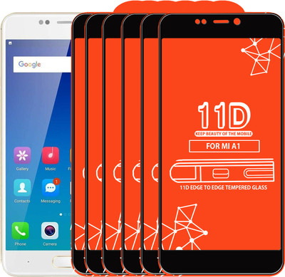 Roxel Edge To Edge Tempered Glass for Mi A1(Pack of 6)
