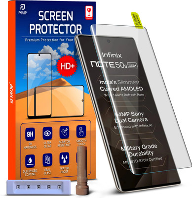 FAVJIP Edge To Edge Tempered Glass for Infinix Note 50s 5G, Infinix Note 50s 5G Plus, Infinix Note 50s, 3D Curved Screen Guard Protector with Easy Installation Kit(Pack of 1)