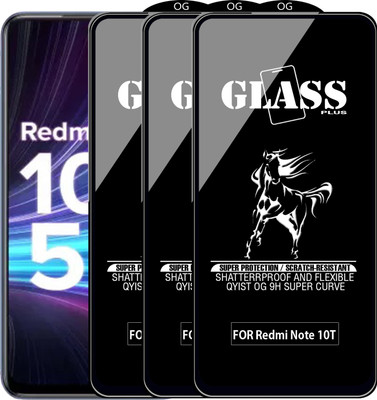 Qyist Edge To Edge Tempered Glass for REDMI NOTE 10T 5G(Pack of 3)