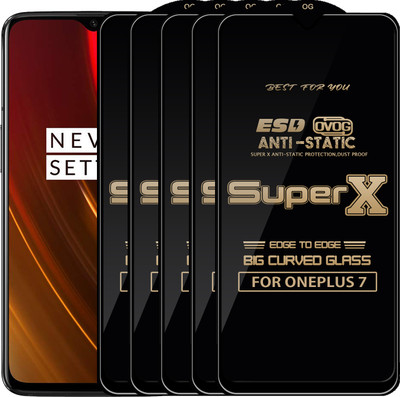 Roxel Edge To Edge Tempered Glass for ONEPLUS 7(Pack of 5)