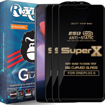 Roxel Edge To Edge Tempered Glass for OnePlus 6(Pack of 3)