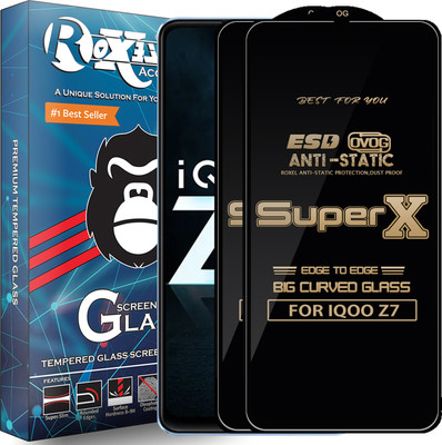Roxel Edge To Edge Tempered Glass for IQOO Z7(Pack of 2)