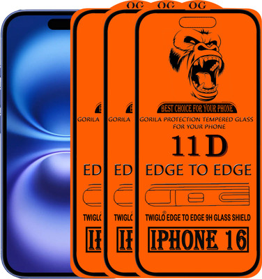 TWIGLO Edge To Edge Tempered Glass for IPHONE 16(Pack of 3)