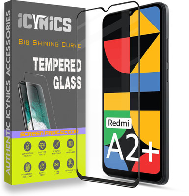 ICYNICS Edge To Edge Tempered Glass for Redmi A2 Plus, Anti-Fingerprint, Waterproof, Oil-resistant, Bubble-Free, Anti-Static, Scratch Resistant Full Coverage with Wooden box to ensure safety(Pack of 1)