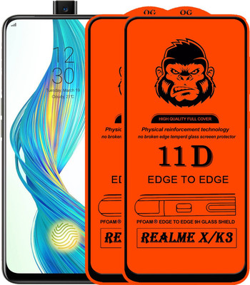 Xester Edge To Edge Tempered Glass for Realme X(Pack of 2)
