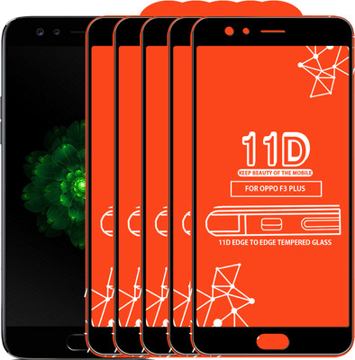 Qyist Edge To Edge Tempered Glass for Oppo F3 Plus(Pack of 5)