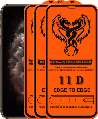 Forego Edge To Edge Tempered Glass for Apple iPhone XS Max(Pack of 3)