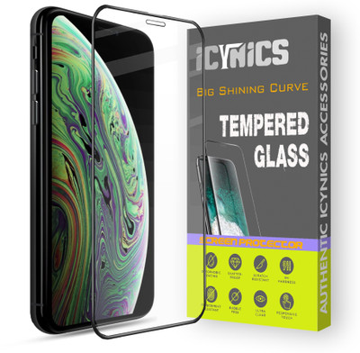ICYNICS Edge To Edge Tempered Glass for Apple iPhone XS, Anti-Fingerprint, Waterproof, Oil-resistant, Bubble-Free, Anti-Static with Full Screen Coverage & Easy Installation(Pack of 1)