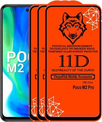 DeepzHub Edge To Edge Tempered Glass for POCO M2 Pro(Pack of 3)