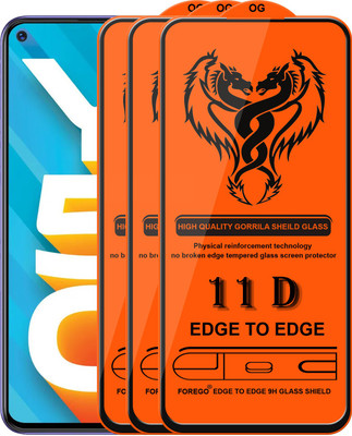 Forego Edge To Edge Tempered Glass for Vivo Y50(Pack of 3)