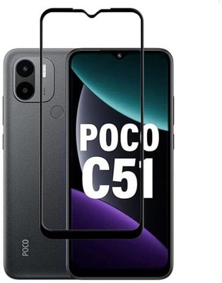 9H Edge To Edge Tempered Glass for Poco C51-With Edge To Edge Coverage And Easy Installation Kit For Smartphone(Pack of 1)