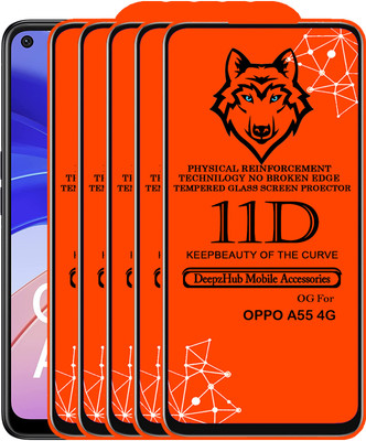 CRodible Edge To Edge Tempered Glass for OPPO A55 4G(Pack of 5)