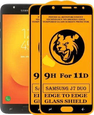 1DOLLAR Edge To Edge Tempered Glass for Samsung Galaxy J7 Duo ( Quality HD Pack of 2)(Pack of 2)