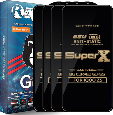 Roxel Edge To Edge Tempered Glass for IQOO Z5(Pack of 4)