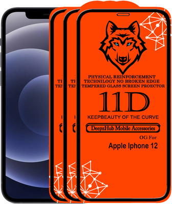 DeepzHub Edge To Edge Tempered Glass for iPhone 12(Pack of 3)