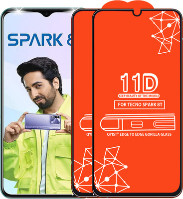 Qyist Edge To Edge Tempered Glass for Tecno Spark 8T(Pack of 2)