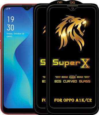 PFOAM Edge To Edge Tempered Glass for REALME C2(Pack of 2)