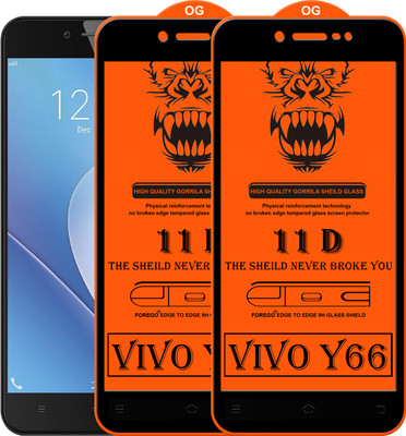 Forego Edge To Edge Tempered Glass for VIVO Y66(Pack of 2)