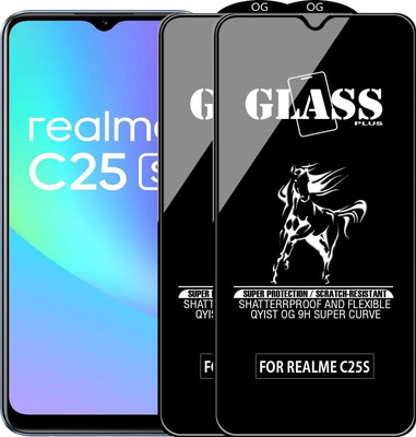 Qyist Edge To Edge Tempered Glass for REALME C25S(Pack of 2)