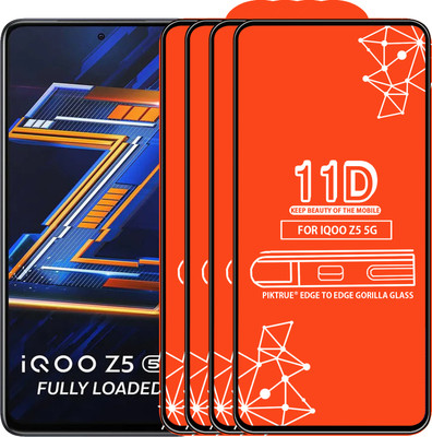 PikTrue Edge To Edge Tempered Glass for IQOO Z5(Pack of 4)