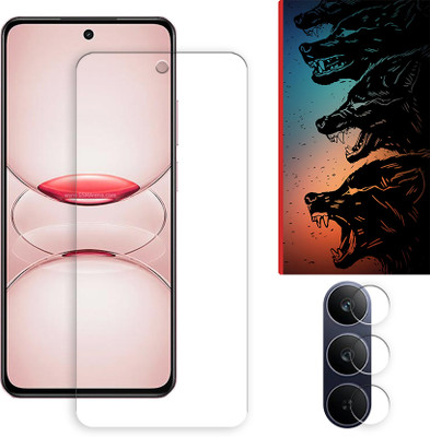 ARBAN Edge To Edge Tempered Glass for Realme C75x 4G Tempered Screen Protector | Anti-Scratch | Edge to Edge Full Coverage | 9H Hardness ( 1 FRONT SCREEN GUARD + 1 CAMERA LENS PROTECTOR + 1 FREE BACK EMBOSSED SKIN061 )(Pack of 1)