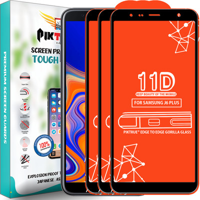 PikTrue Edge To Edge Tempered Glass for Samsung Galaxy J6 Plus(Pack of 3)