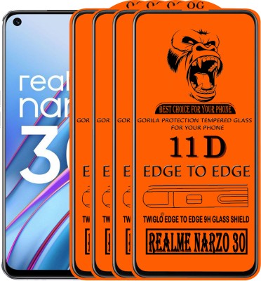 TWIGLO Edge To Edge Tempered Glass for REALME NARZO 30(Pack of 4)