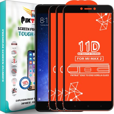 PikTrue Edge To Edge Tempered Glass for Mi Max 2(Pack of 3)
