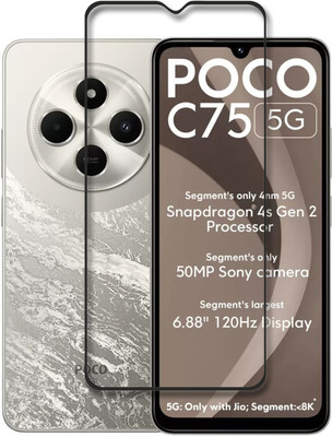 SNMART Edge To Edge Tempered Glass for Poco C75 5G(Pack of 1)