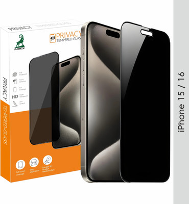 AIBEX Edge To Edge Tempered Glass for Apple iPhone 15 / Apple iPhone 16 |Privacy Anti Spy Glass with Matte Finish | 9H Hardness | Anti-Glare & Anti-Fingerprint | Water Resistant | Bubble-Free Installation(Pack of 1) AIBEX Edge To Edge Tempered Glass for Apple iPhone 15 / Apple iPhone 16 |Privacy Anti Spy Glass with Matte Finish | 9H Hardness | Anti-Glare & Anti-Fingerprint | Water Resistant | Bubble-Free Installation(Pack of 1)