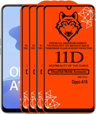 DeepzHub Edge To Edge Tempered Glass for OPPO A16(Pack of 4)