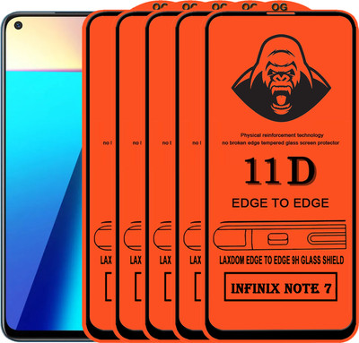 Laxdom Edge To Edge Tempered Glass for INFINIX NOTE 7(Pack of 5)