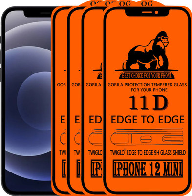 TWIGLO Edge To Edge Tempered Glass for IPHONE 12 MINI(Pack of 4)