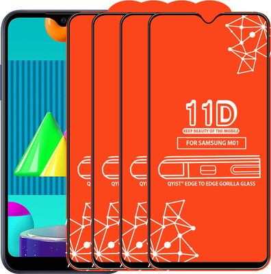 Qyist Edge To Edge Tempered Glass for Samsung Galaxy M01(Pack of 4)